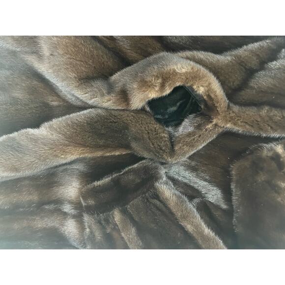 BIRGER CHRISTENSEN Worlds Finest Dark Ranch Mink Fur Mid Length Swing Coat Sz 12 - Picture 15 of 16